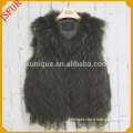High quality women waistcoat with lace-detailed real raccoon fur vest ladies leather vest in spring